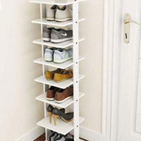 Shoe Rack Melamine Laminated Board Height-48" Length:12",Depth:12" Model : SR3007