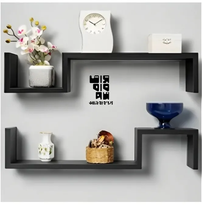 5f8a79d2996a07aff57fe9d097078b80.png_2200x2200q80.png_ Wall Mounted S Shape Design Shelves Height 5 Inch Width 30 Inch Depth 6 Inch Model:WL416 - Image 1
