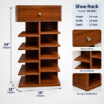 Shoe Rack | 34″ H × 18″ W × 12″ D | Model SR3001 | Compact Shoe Organizer | Ashbabpotra Bangladesh - Image 4