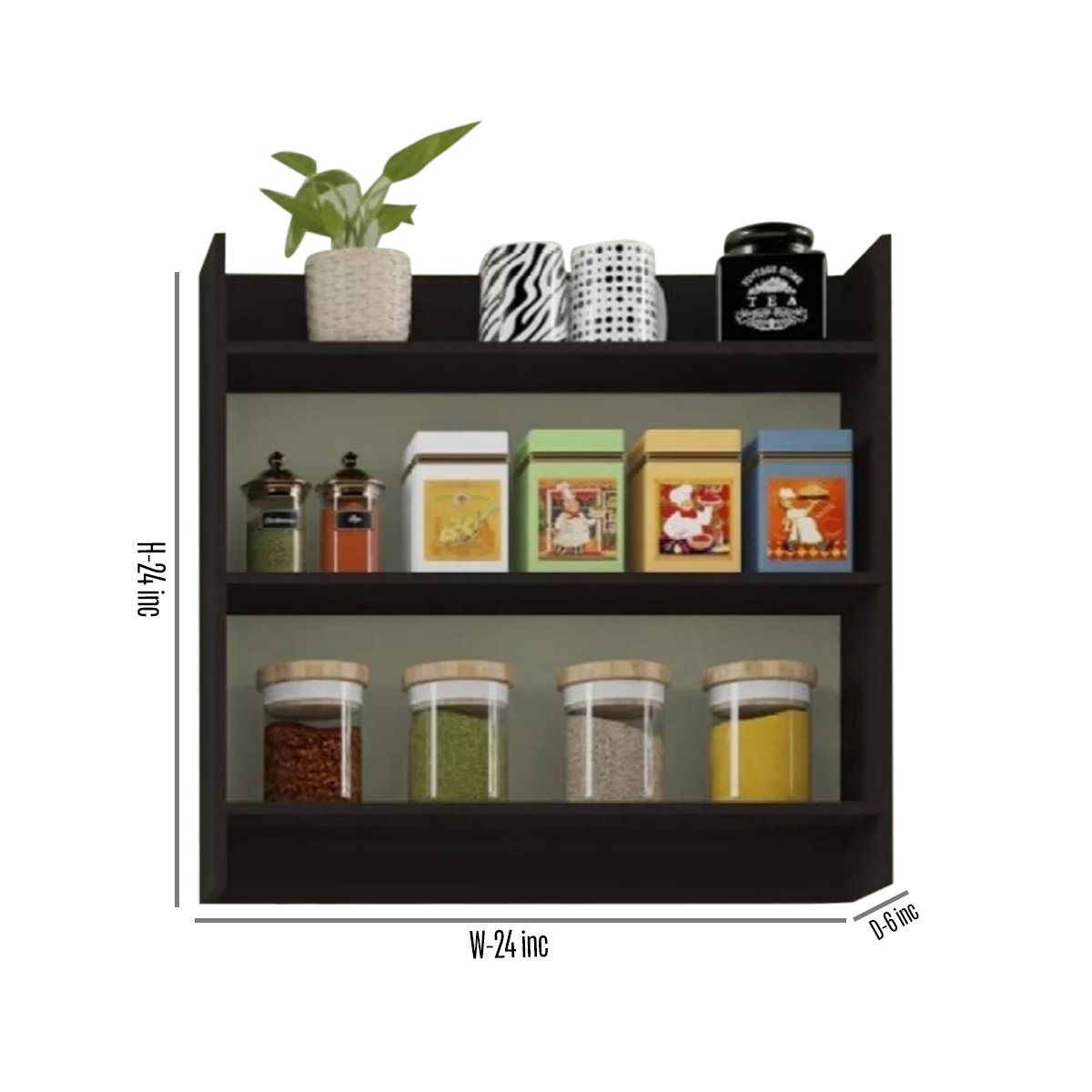 a97a779181c6cebde6ad21aeda4050e4 Kitchen rack KItchen organiser Height 24 inch Width 24 inch Depth 6 inch Model:KTR4001 - Image 1