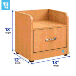 Bedside Table with Drawer 18×13×12 Inch | BST108 - Image 3