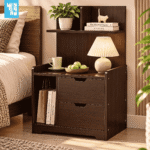 Bed Side Table Nightstand with Drawer & Storage 30x20x12.5 Inch | Model BST115