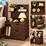 Bed Side Table Nightstand with Drawer & Storage 30x20x12.5 Inch | Model BST115 - Image 2