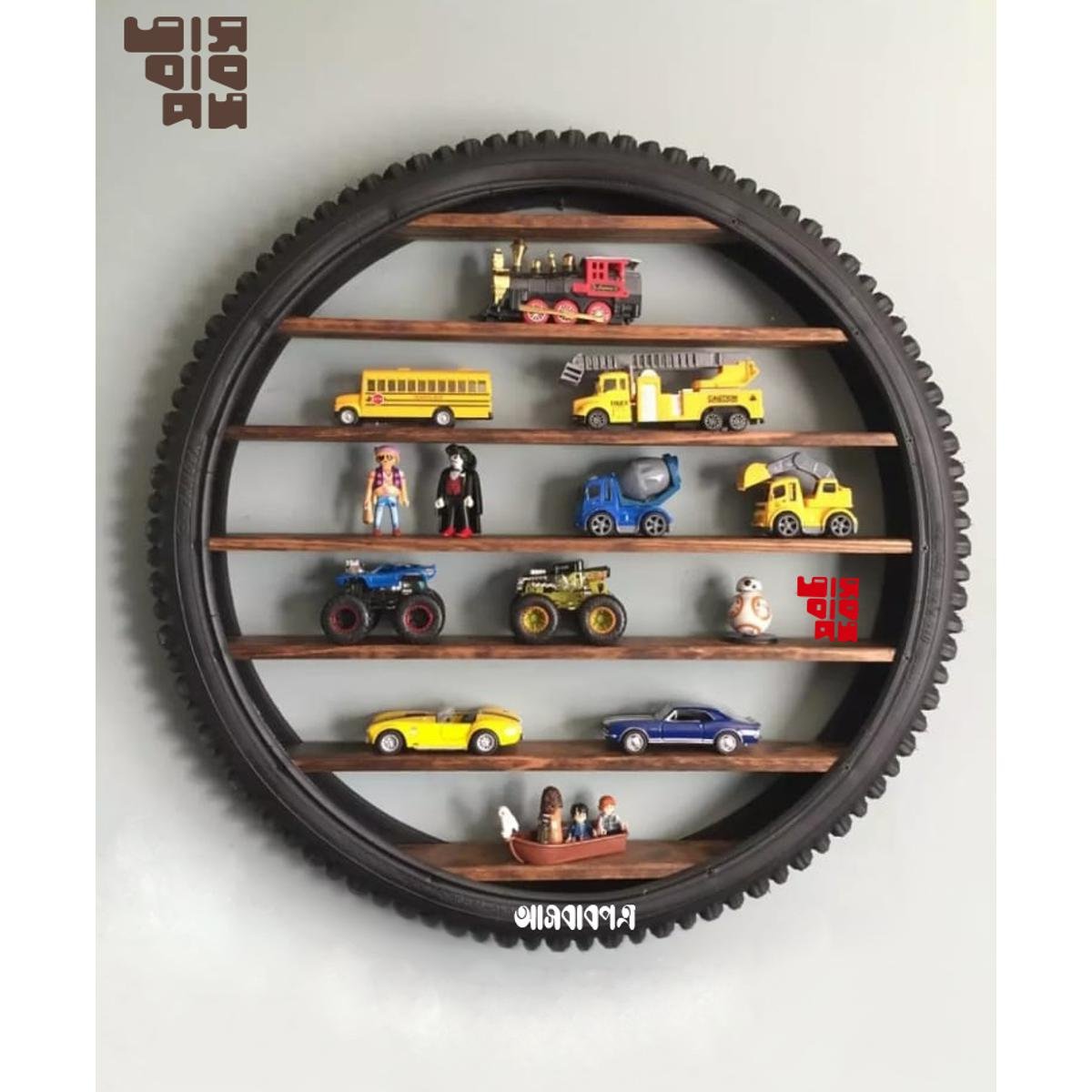 f652c3c519b05e66d39731cfd609a129 Hot wheel Shelf Toy shelf floating wall shelf Height 26 Inch WIdth 26 inch depth 2.5 Inch WL409 - Image 1