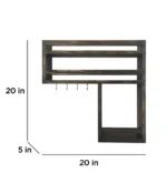 Wooden Kitchen Storage Rack Height 24 inch Width 24 inch Depth 5 inch Model WRK005 - Image 3
