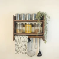 Wooden Kitchen Storage Rack Height 18 inch Width 24 inch Depth 5 inch Model WRK003