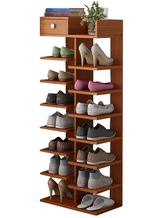 507ce8a70abbb023a8b1b142cb771a07.png_720x720q80.png_ Shoe Rack Melamine Laminated Board Height 60 Inch Length 22 Inch Depth 12 Inch Model:SR807ML - Image 1