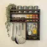 Wooden Kitchen Storage Rack Height 24 inch Width 24 inch Depth 5 inch Model WRK005