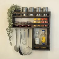 Wooden Kitchen Storage Rack Height 24 inch Width 24 inch Depth 5 inch Model WRK005