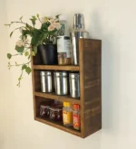 Wooden Kitchen Storage Rack Model Height 24 inch Width 16 inch Depth 5 inch Model WRK004 - Image 2