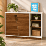 Shoe Rack | 36″ H × 36″ W × 14″ D | Wooden Storage Cabinet | Model SR3008 | Ashbabpotra Bangladesh