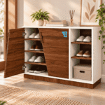 Shoe Rack | 36″ H × 36″ W × 14″ D | Wooden Storage Cabinet | Model SR3008 | Ashbabpotra Bangladesh - Image 2