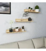 Natural Wood Decorative 3 Wall Shelves Material: Wood Width: 24 inch Height 4 inch Depth: 5 inch Model WL418