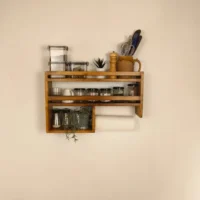 Wooden Kitchen Storage Rack Height 18 inch Width 22 inch Depth 5 inch Model WRK001
