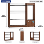 4/4 Alna with 1-Door Storage Cabinet | Clothes Hanger | Model AL002 | Ashbabpotra Bangladesh - Image 3