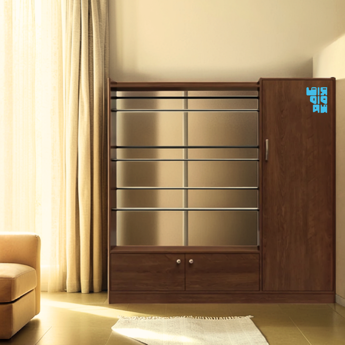 Untitled design (6) 2-in-1 Alna with Storage Cabinet - 48"×48" with Lock | Model AL004 - Image 1