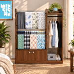 4/4 Alna Clothes Hanger with 2-Door Storage Cabinet | Model AL001 | Alna & Organizer | Ashbabpotra Bangladesh