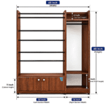 4/4 Alna Clothes Hanger with 2-Door Storage Cabinet | Model AL001 | Alna & Organizer | Ashbabpotra Bangladesh - Image 3
