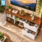 Modern TV Cabinet 60 Inch | TV Stand with Storage (TCV0003) - Image 3