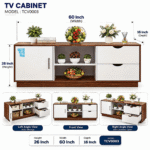 Modern TV Cabinet 60 Inch | TV Stand with Storage (TCV0003) - Image 4