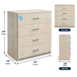 4 Drawer Storage Cabinet (36×32×16 Inch) – Modern  Organizer | Ashbabpotra - Image 4